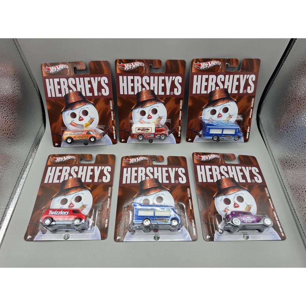 2011 Hot Wheels Hershey's Candy Cars Lot of 6 Reeses Mounds Twizzlers Almond Joy